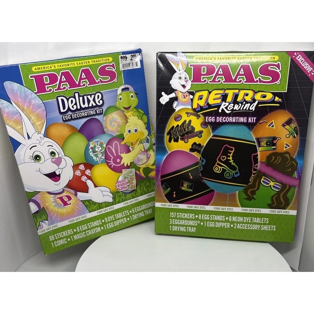 Set of 2 diffferent PAAS Easter egg dying kits brand new Egg Dye Retro‎ Vtg